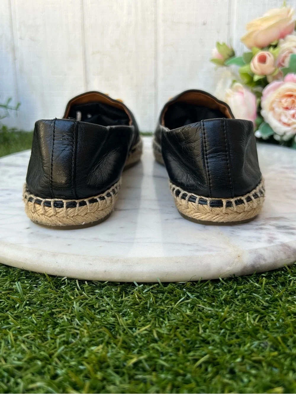 TORY BURCH Eleanor espadrilles Color: Perfect Black size 6.5 gently used